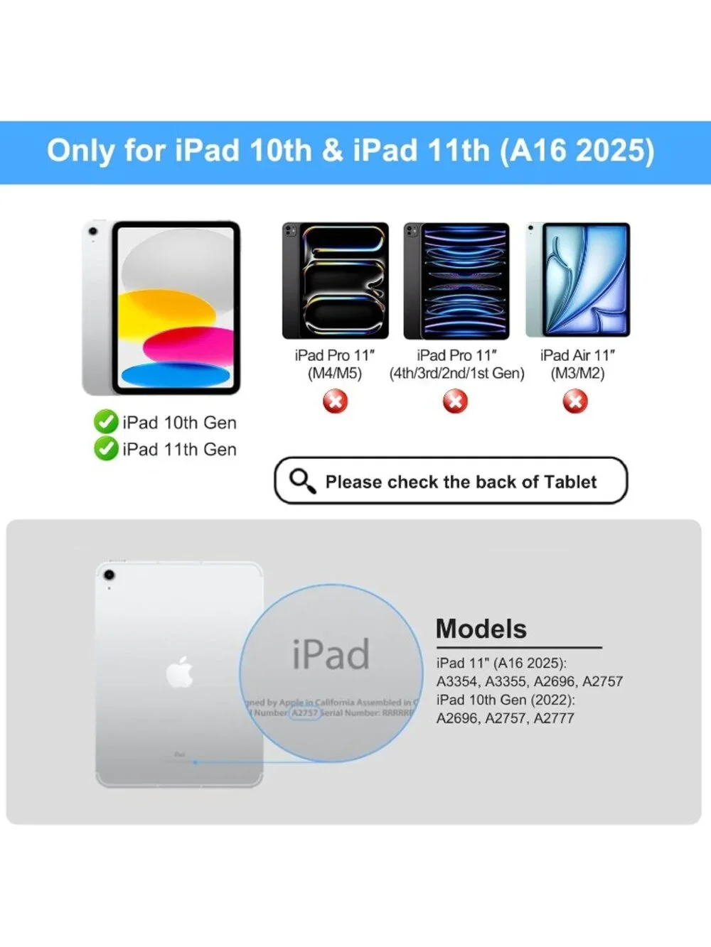 Magnetic Keyboard Case iPad 11 (A16, 2025) 10th Ultra-Slim Multi-Touch Trackpad
